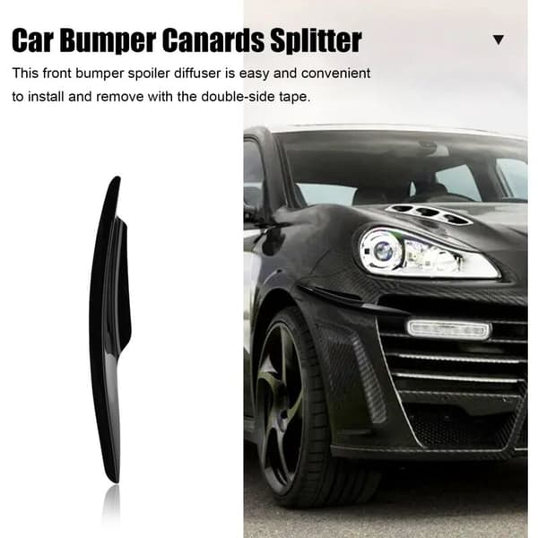 4 stk/sett Diffuser Spoiler Kit for bilens sidefanger Canards Fins Splitter Universal Svart