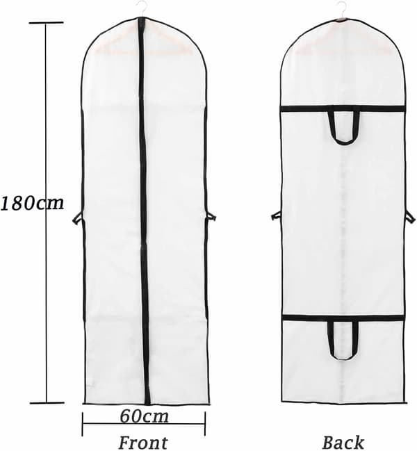 3 stk lange brudekjoleovertræk 60x180cm aftenkjoleovertræk til B