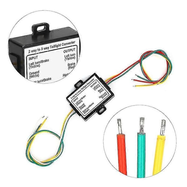 2-till-3 Tråds Splits Trailer Konverter Elektrisk System Kabelhärva Adapter US Typ Boris