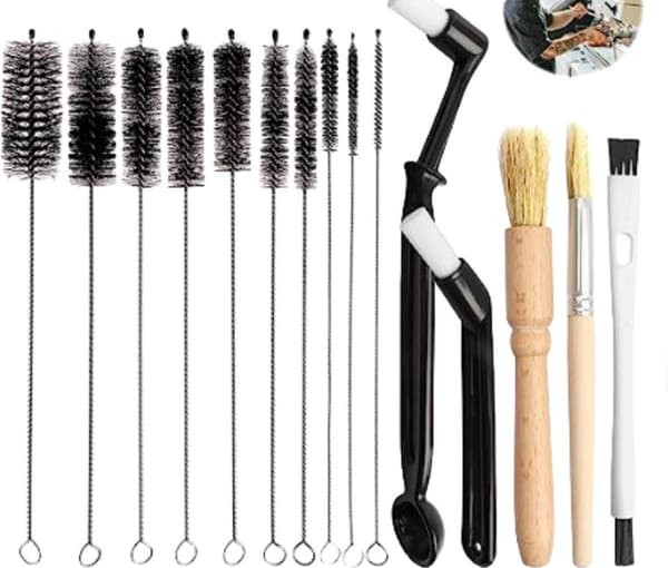 Cleaning brush, brew group brush, barista tool, 15 pieces, for espresso machine