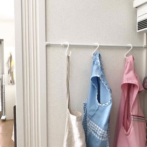 Non-slip Base Telescopic Rod No Drill Curtain Support Rod for Bedroom Home White Small Size White Small Size