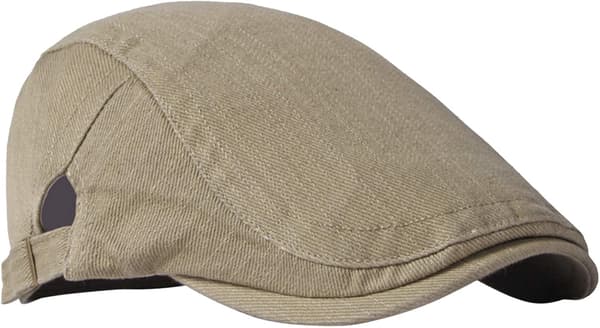 Khakifärgad Basker för Män och Kvinnor Andningsbar Flat Cap Vintage Basker Dr