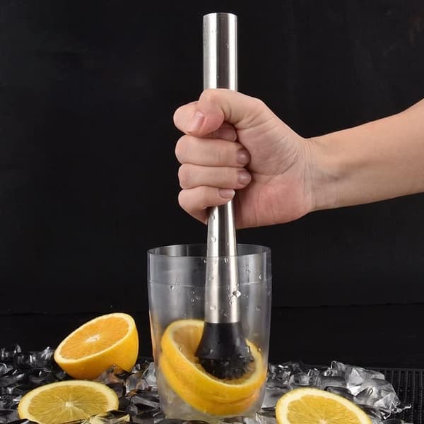 30 cm cocktailmuddler i rostfritt stål, 3-pack professionell barutrustning drinkmixer lång drinkverktyg