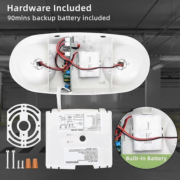 LED Emergency Light with Battery Backup, Bidirectional Adjustable Commercial Emergency Lighting