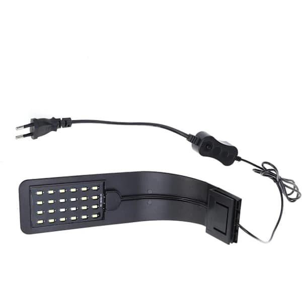 Akvarielampe LED Ultratynd Akvarium Klemlygte til Planter (Sort, Blåt Lys)