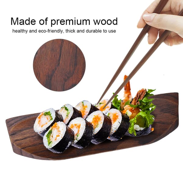 Elegant sushibrett snacks salatdesserter trebeholder hjem restaurant serveringsfat