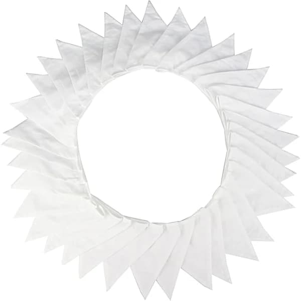 10M stoffflagg, vakker flaggbanner stoff hvit