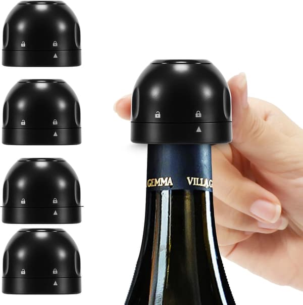 Champagnestopper, vinpropp, 4-pack, universal, återanvändbar, silikon, förseglad, läckagesäker_yux