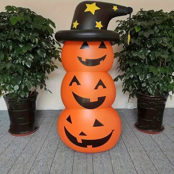Gigantiske oppblåsbare oransje PVC-gresskar - Halloween-dekorasjon
