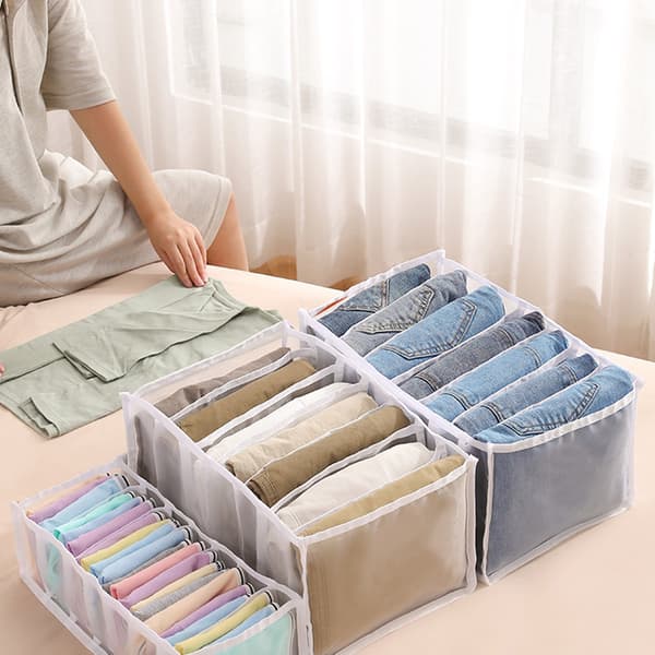Jeansförvaringslåda, 2-pack garderobsförvaring, Jeansförvaringslåda