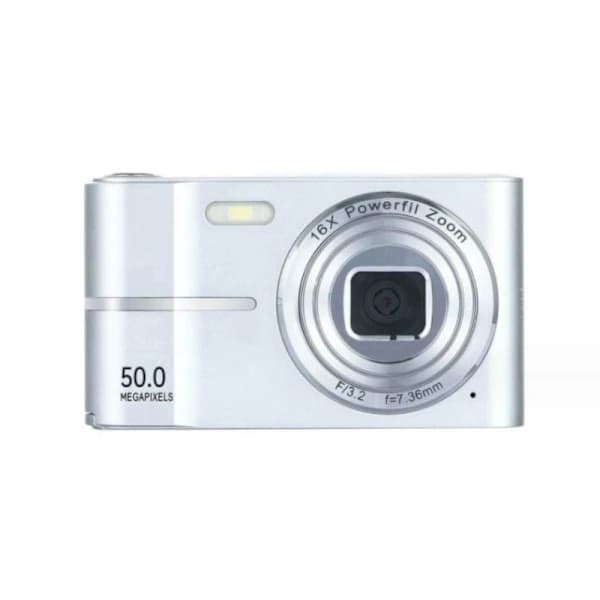 Bärbar klassisk retro digitalkamera 4K 50MP 16x digital zoom 2,4-tums skärm silver Silver