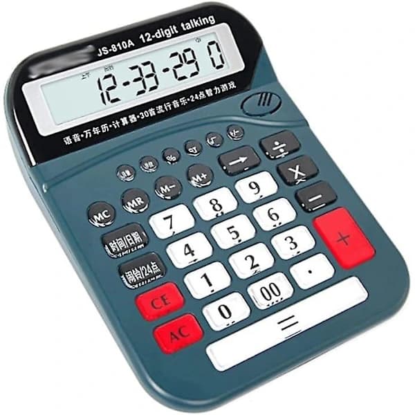 Kontorkalkulator Skrivebordskalkulator 12 Sifre Stor LCD-skjerm