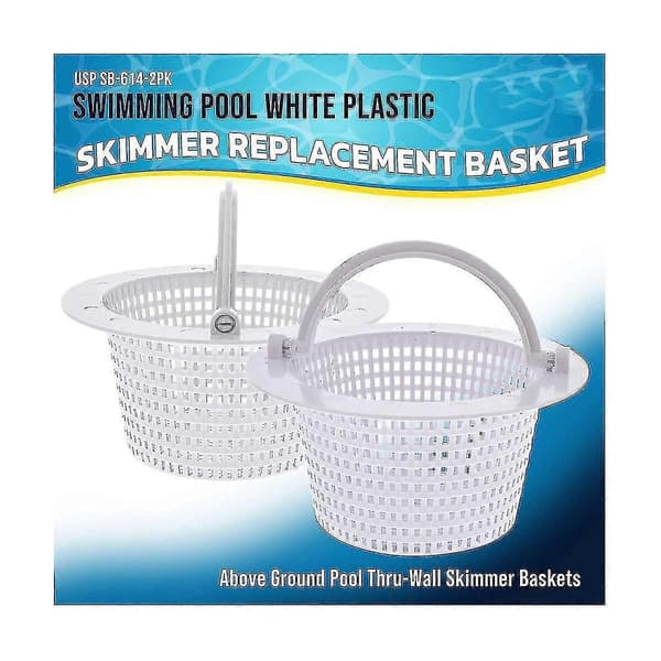 Replacement Pool Skimmer Basket with Handle 2-Pack - Through-Wall Above Ground Pool Skimmer