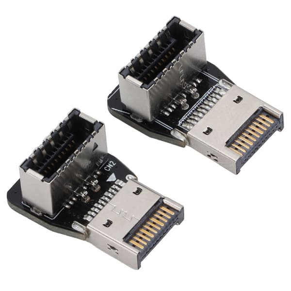2 stk adapter metall USB3.1 10 Gbps hann til hunn TypeE Plug Play utvidet dataadapter