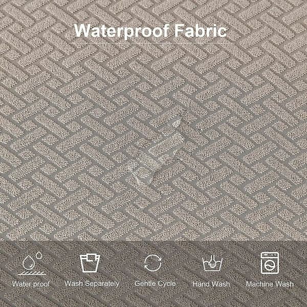 Jacquard Elastiske Stretch Stolebetræk - Vandtætte Vaskbare Beige (Sæt med 4) [ZHE]