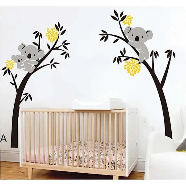 Babykoala Wall Decals - Sleeping Koala and Tree Branch Wall Decals