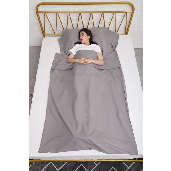 Sleeping Bag Liner Camping Backpacking Travel Sheet, Grey*115x210