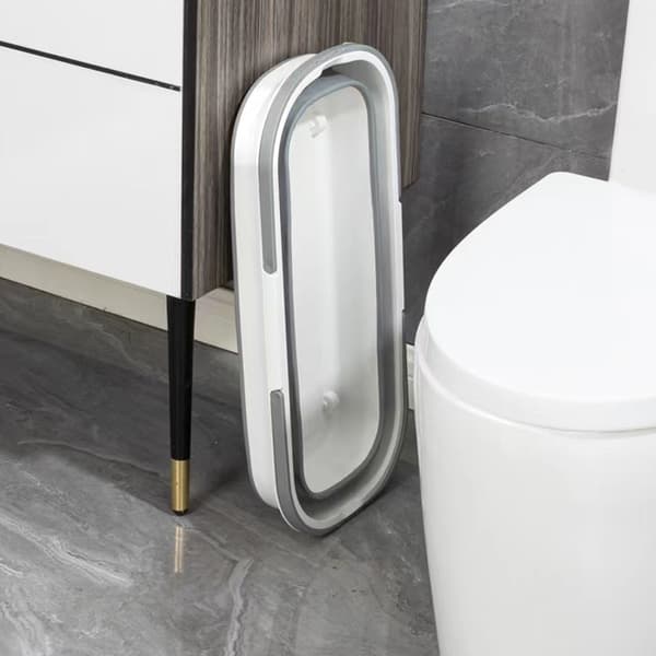 Large Flat Mop Bucket with Rolling Wheels Large Capacity Cleaning Bucket for Home Kitchen White White