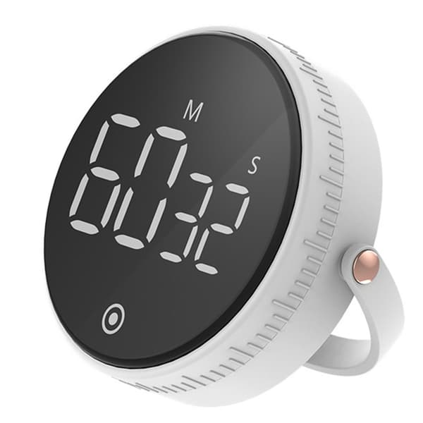 Kjøkkentimer Stor LED Magnetisk Digital Nedtelling Nedtellingstimer Visuelle Timere For Baking Studier Hvit White
