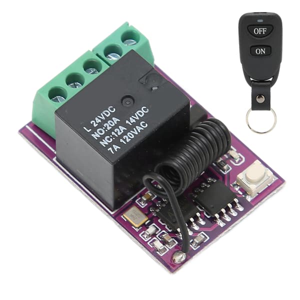 Wireless Relay Remote Control Relay RF Remote Control Light Switch for Lighting Lifts Electric Doors and Windows 24V