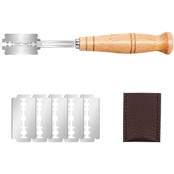 Bread Scoring Tool, Bread Knife, Bakery Knife, Scoring Knife with 5 Blades, for Baking, Slashing, Rye Bread Patterns -FA6-