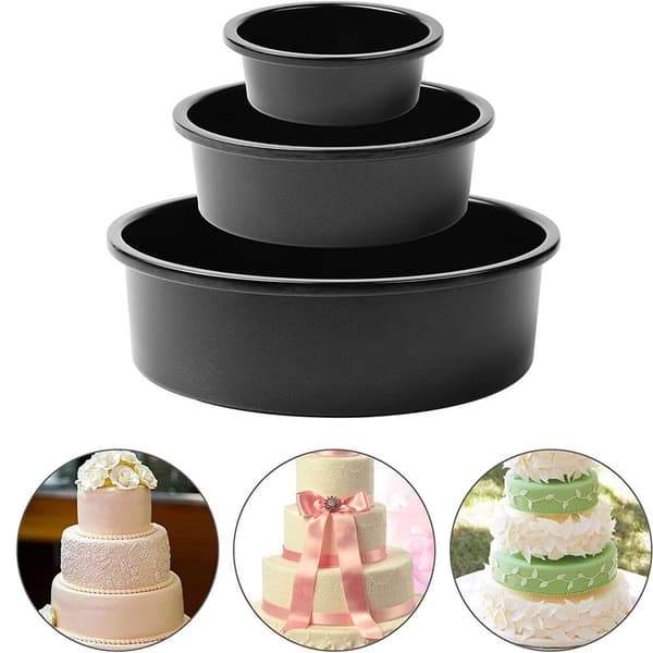 Round cake pan, removable bottom, easy to release chiffon cake, black KLB