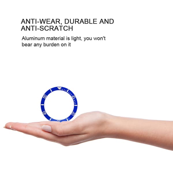 Ur armbåndsur aluminium materiale løkke bezel indsatsring reservedel (blå)