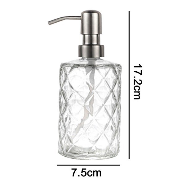 Soap Dispenser, Clear Diamond Design, Refillable, Wall-Mounted Soap Dispenser