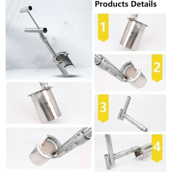 Long Handle Bulb Planting Tool, Serrated Base, Soft Grip Garden Bulb Planter, Heavy-Duty Long Handle Bulb Planter for...