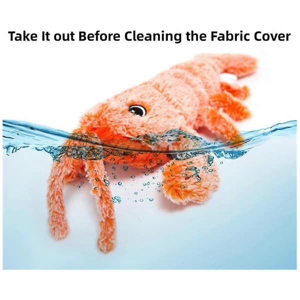 Floppy Lobster Dog Toys Plush Bouncing Lobster Interactive Toy Motion Activated Moving Pet Toy, Plus