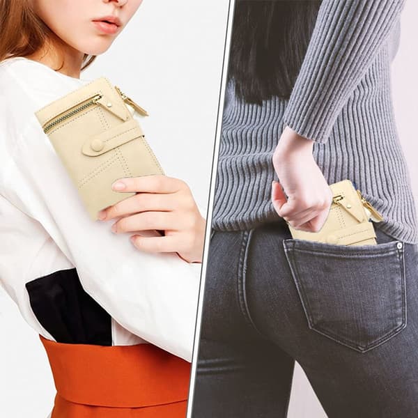 Lille pung til kvinder PU læder kortholder Mini Off White