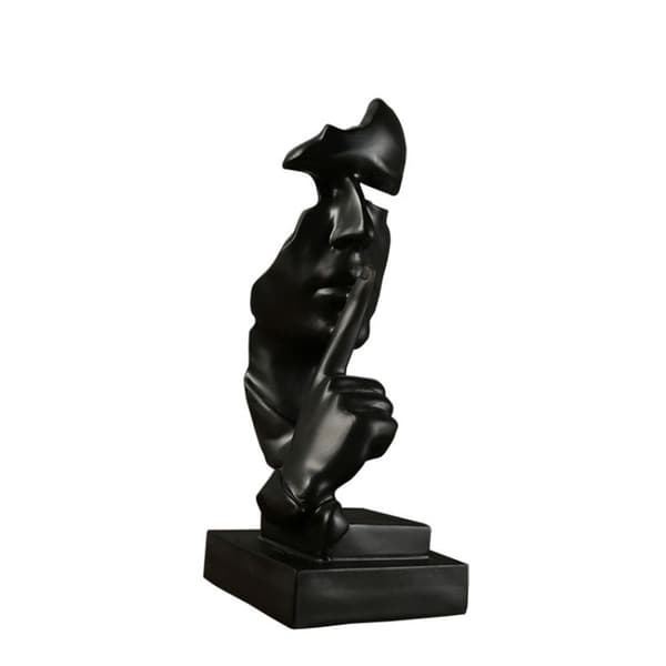 Silence is Golden Abstract Resin Figurine (White)