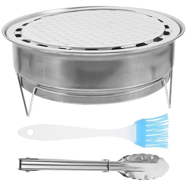 1 sarja hiiligrilli retkigrilli kannettava grilli BBQ-grilli verkkopannulla