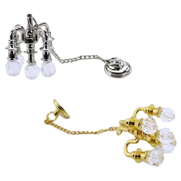 2 stk. Mini hængelampe Lysekrone Zinklegering Lampe til Miniaturer 5x 5x 5x