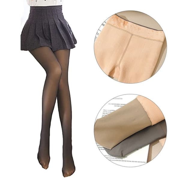 Winter Thermal High Waist Opaque Tights, Black - connecting KLB