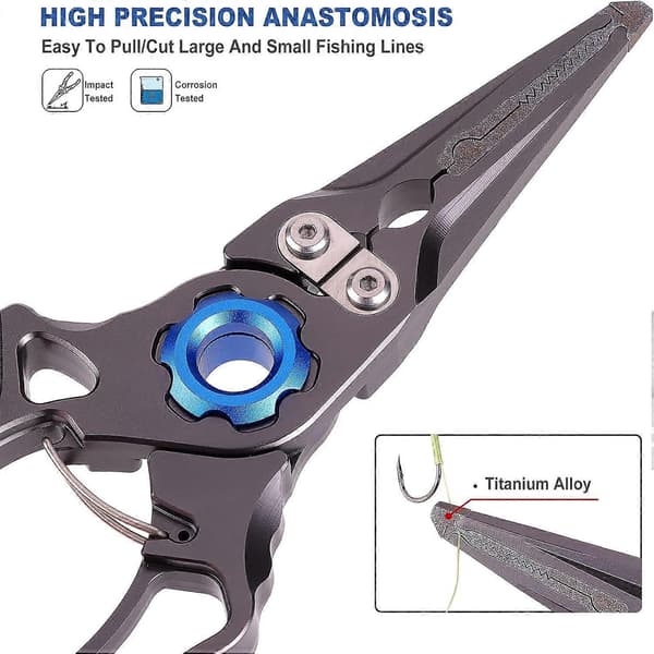 Lightweight Fishing Pliers, Braid Line Cutter Hook Remover Fish Holder with Sheath and Lanyard