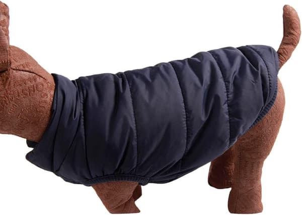 2-lagers vindtät hundkappa med extra varm och mjuk fleecefoder Marinblå M