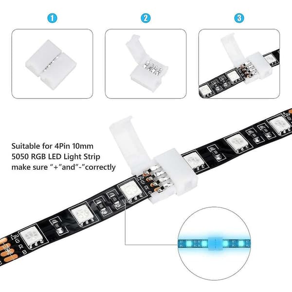 50 stk. 4-bens RGB LED-strip-stik