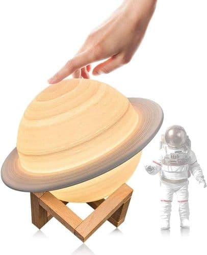 Moon lamp 3D night light dimmable, Papasbox 15cm LED Saturn lamp with