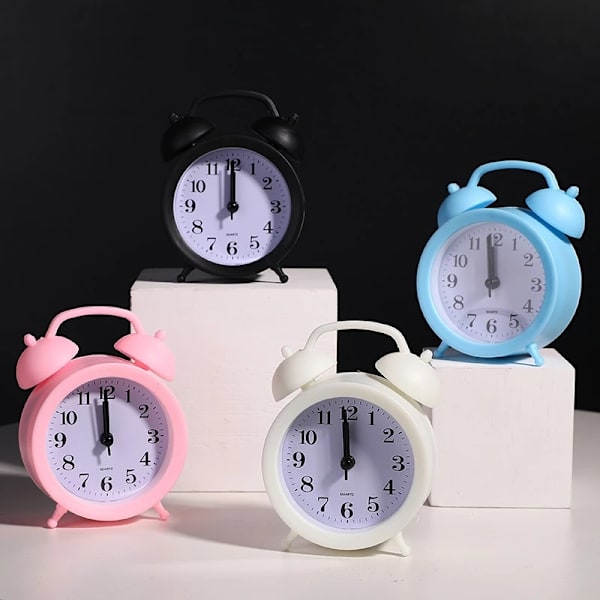 Simple Small Clock Creatives Silent Mute Bedside Clock Personalized Convenient Use for Bedroom Office Pink Pink
