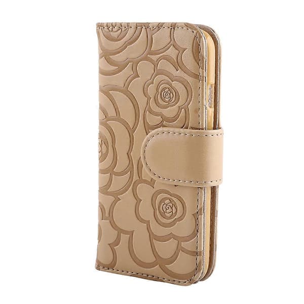 Flip PU Protective Phone Case with Stand & Card Slots For iPhone 6/6s Gold