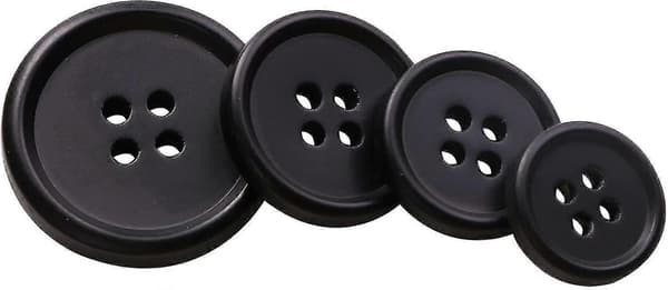 100 Large Black Buttons For DIY Sewing Tailor Craft Coat Clothes (25mm)