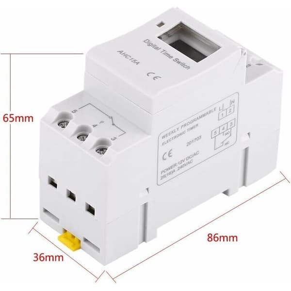 LCD Timer Veckovis Elektrisk Tidsprogrammerare Digital Timer Switch 15A (220V)..