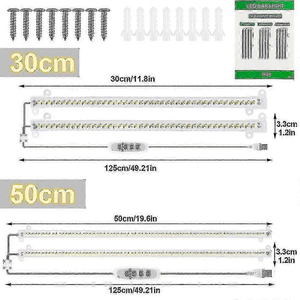 LED Grow Light Strips for Indoor Plants, Full Spectrum Sunlight 42-288 LED Plant Lamp with Automatic Timer for Shelves Hydroponic Succulent