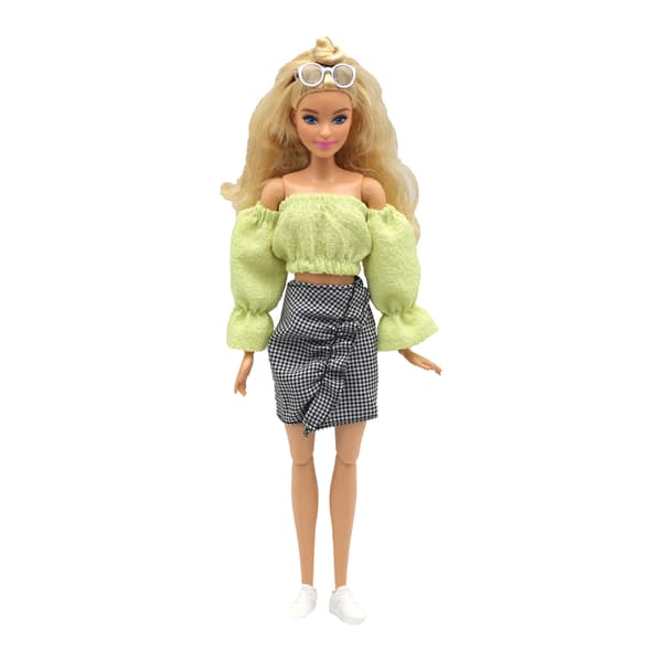 9-delad uppsättning av 29 cm dockkläder leksak Barbie plysch jacka jacka med foder