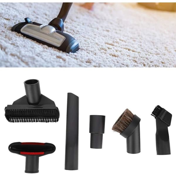 6 st/1 set Universella dammsugartillbehör Hästborste Adapter Borstbyte, Svart