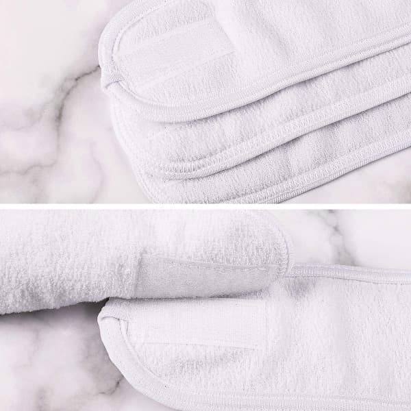 6 deler Spa Ansiktshodebånd Spa Sminkehodebånd Sovehodebånd med borrelås Justerbart Ansiktsskjønnhetshodebånd Spa Hodebånd Må-ha og Dusj Hvit