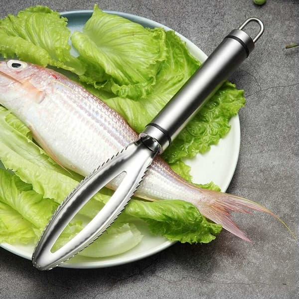 Fiskeskælsfjerner, fiskeskælsfjerner i rustfrit stål, professionel fiskeskælsfjerner, køkkenredskab
