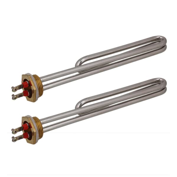 2 stk 3000W AC220V Indskrunings-vandvarmeelement DN25 1 tomme BSP 32mm Gevind