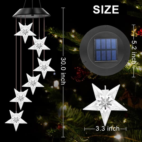 Solar Powered Color Changing Wind Chimes, Mom Gift